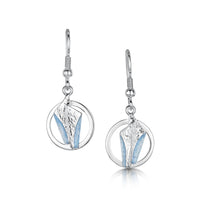 Stone Circles Enamel Drop Earrings in Sterling Silver by Sheila Fleet Jewellery