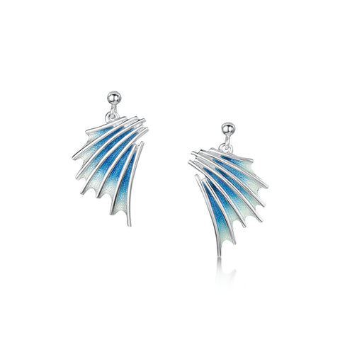 Cascade Enamel Drop Earrings in Sterling Silver by Sheila Fleet Jewellery
