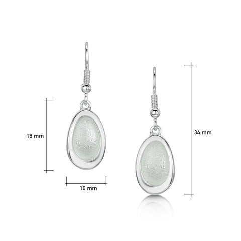 Shoreline Pebble Drop Earrings in Crystal Enamel by Sheila Fleet Jewellery