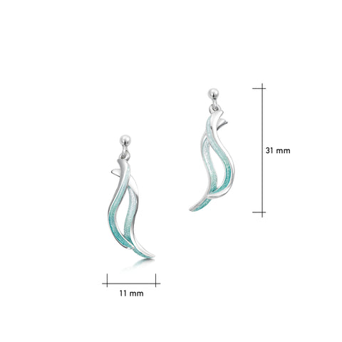 Atlantic Swell Small Earrings in Surf Enamel