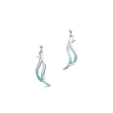 Atlantic Swell Small Earrings in Surf Enamel by Sheila Fleet Jewellery