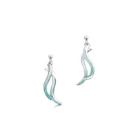 Atlantic Swell Small Earrings in Surf Enamel by Sheila Fleet Jewellery