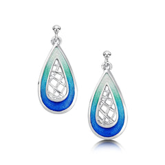 Tidal Treasures Drop Earrings in Ocean Hue Enamel by Sheila Fleet Jewellery (EE205-OCHUE)