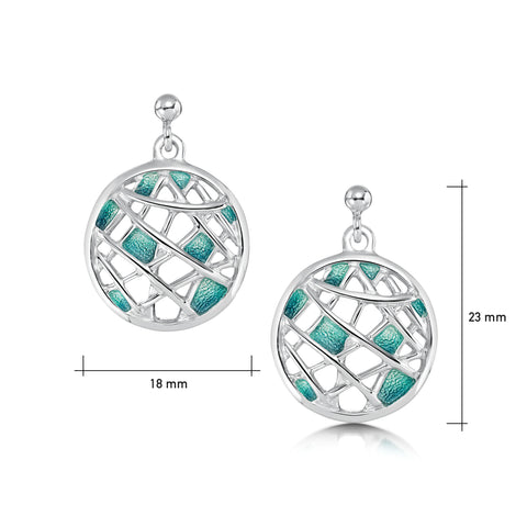 Creel Drop Earrings in Storm Enamel by Sheila Fleet Jewellery