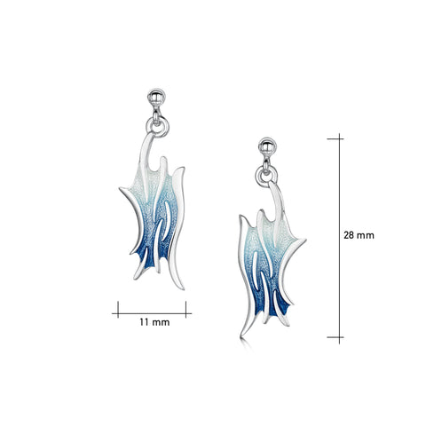 Sea Motion Drop Earrings in Lunar Light Enamel