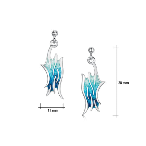 Sea Motion Drop Earrings in Tempest Enamel