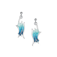 Sea Motion Drop Earrings in Tempest Enamel by Sheila Fleet Jewellery