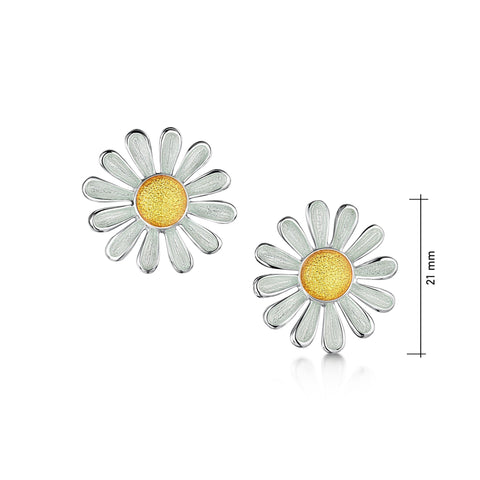 Daisies at Dawn Enamel Dress Stud Earrings by Sheila Fleet Jewellery