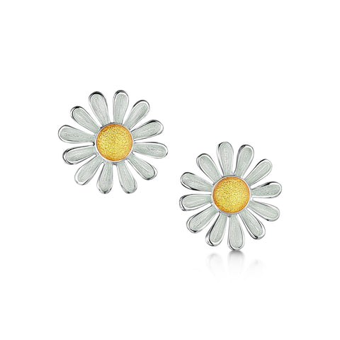 Daisies at Dawn Enamel Dress Stud Earrings by Sheila Fleet Jewellery