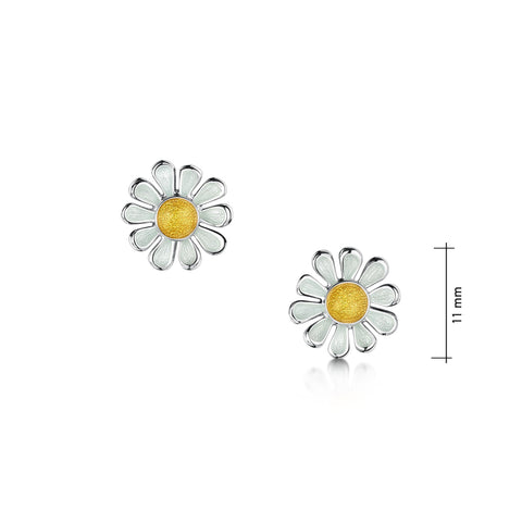Daisies at Dawn Enamel Stud Earrings by Sheila Fleet Jewellery