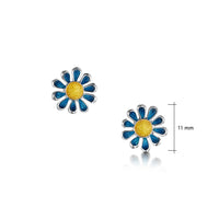 Coloured Daisies Stud Earrings in Tropical Enamel