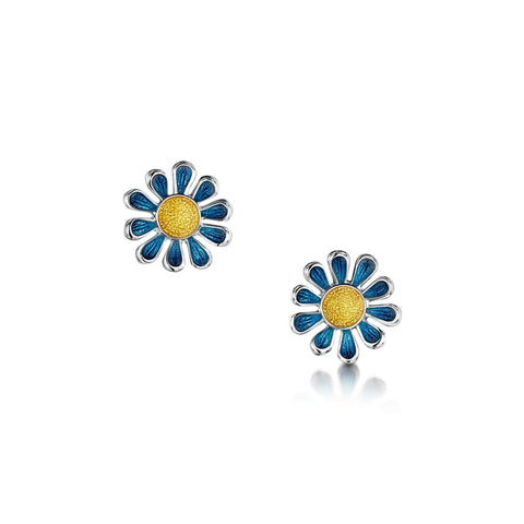 Coloured Daisies Stud Earrings in Tropical Enamel by Sheila Fleet Jewellery