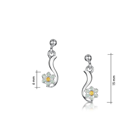 Daisies at Dawn Petite Enamel Drop Earrings by Sheila Fleet Jewellery