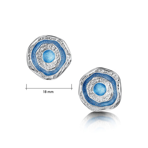 Brodgar Eye Enamelled Stud Earrings in Sterling Silver