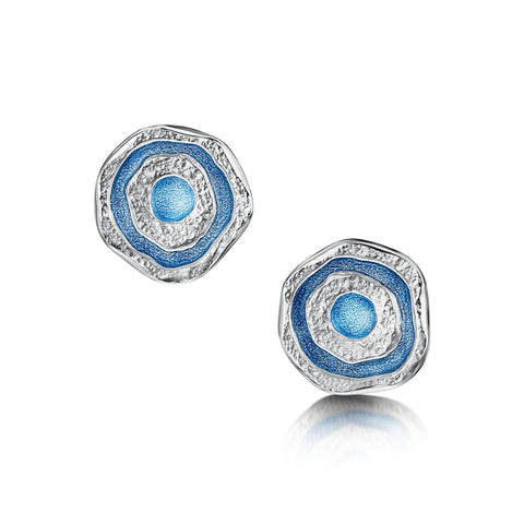Brodgar Eye Enamelled Stud Earrings in Sterling Silver by Sheila Fleet Jewellery