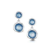 Lunar Sterling Silver Double Drop Enamel Earrings by Sheila Fleet Jewellery