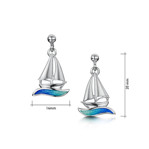 Orkney Yole Drop Earrings in Ocean Hue Enamel