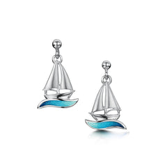 Orkney Yole Drop Earrings in Tempest Enamel by Sheila Fleet Jewellery