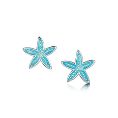 Starfish Stud Earrings in Shallows Enamel by Sheila Fleet Jewellery