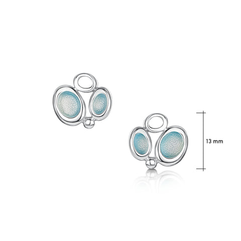 Arctic Stream Small Stud Earrings in Arctic Blue Enamel