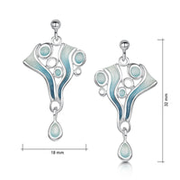 Arctic Stream Droplet Earrings in Arctic Blue Enamel