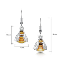 Great Yellow Bumblebee Enamel Drop Earrings by Sheila Fleet Jewellery