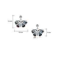 Red Admiral Butterfly Small Enamel Drop Earrings by Sheila Fleet Jewellery