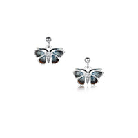Red Admiral Butterfly Small Enamel Drop Earrings by Sheila Fleet Jewellery
