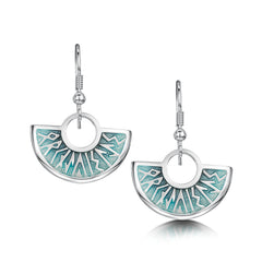 Runic 'Orkney Isles' Drop Earrings in Storm Enamel by Sheila Fleet Jewellery