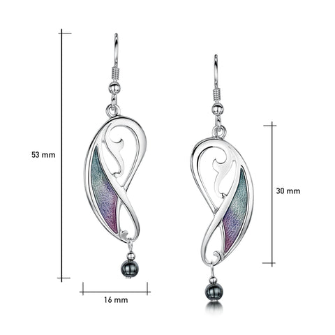 Mill Sands Enamel Drop Earrings with Hematite