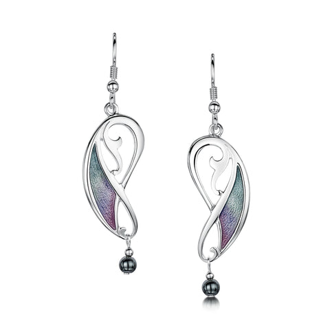 Mill Sands Enamel Drop Earrings with Hematite