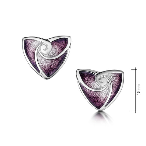 Turning Tides Stud Earrings in Amethyst Enamel