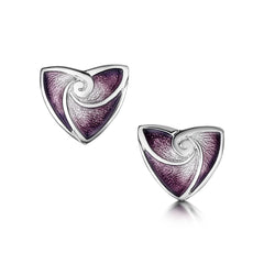 Turning Tides Stud Earrings in Amethyst Enamel by Sheila Fleet Jewellery