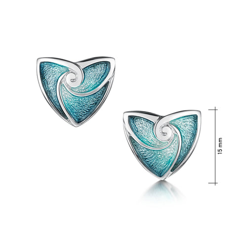 Turning Tides Stud Earrings in Storm Enamel