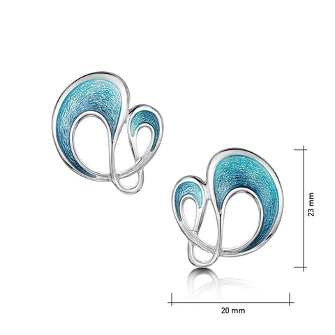 Storm Enamel Stud Earrings in Sterling Silver by Sheila Fleet Jewellery