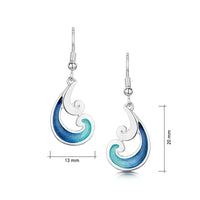 Bow Waves Enamel Drop Earrings in Sterling Silver