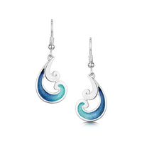 Bow Waves Drop Earrings in Sterling Silver by Sheila Fleet Jewellery