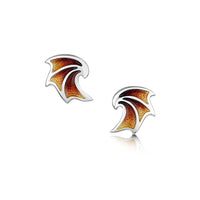 New Wave Silver 3-wave Stud Earrings in Flame Enamel by Sheila Fleet Jewellery