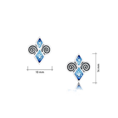 Skara Urn Enamel Stud Earrings in Sterling Silver by Sheila Fleet Jewellery