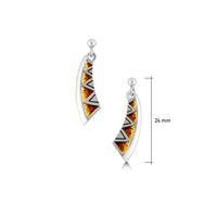 Skara Shard Enamel Drop Earrings in Sterling Silver by Sheila Fleet Jewellery