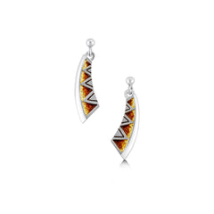 Skara Shard Enamel Drop Earrings in Sterling Silver by Sheila Fleet Jewellery