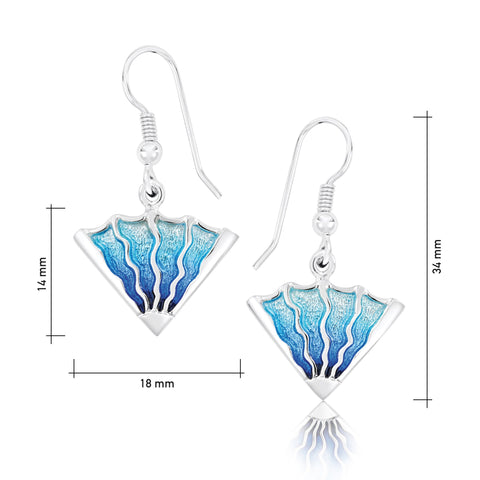 Ocean Enamel Drop Earrings by Sheila Fleet Jewellery