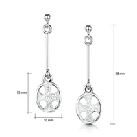Cross of the Kirk Dress Drop Earrings in Crystal Enamel by Sheila Fleet Jewellery