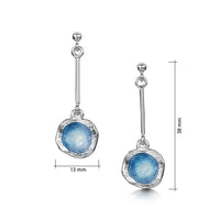 Long Lunar Drop Earrings in Lunar Blue Enamel