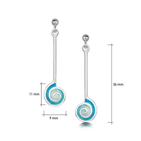 Skara Spiral Dress Drop Earrings by Sheila Fleet Jewellery