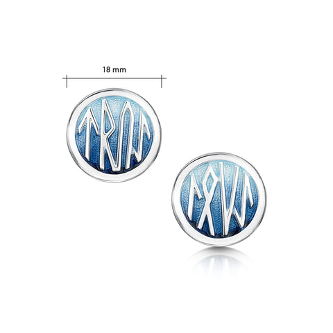 Runic 'True Love' Stud Earrings in Skaill Enamel