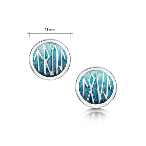 Runic 'True Love' Stud Earrings in Storm Enamel