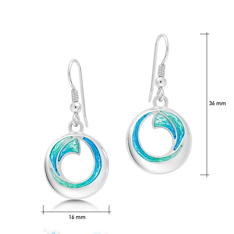 Atlantic Breaker Drop Earrings in Shallows Enamel