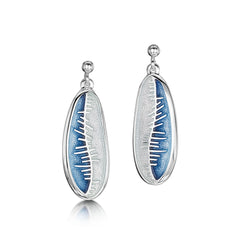 Skyran Enamel Dress Drop Earrings in Sterling Silver by Sheila Fleet Jewellery