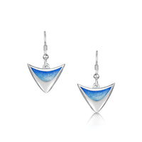 Wing Drop Earrings in Sky Enamel by Sheila Fleet Jewellery